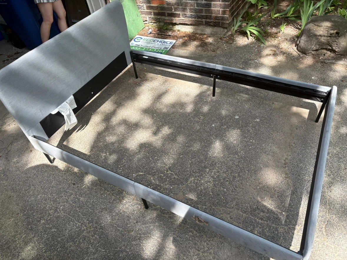 Grey Upholstered Bed Frame