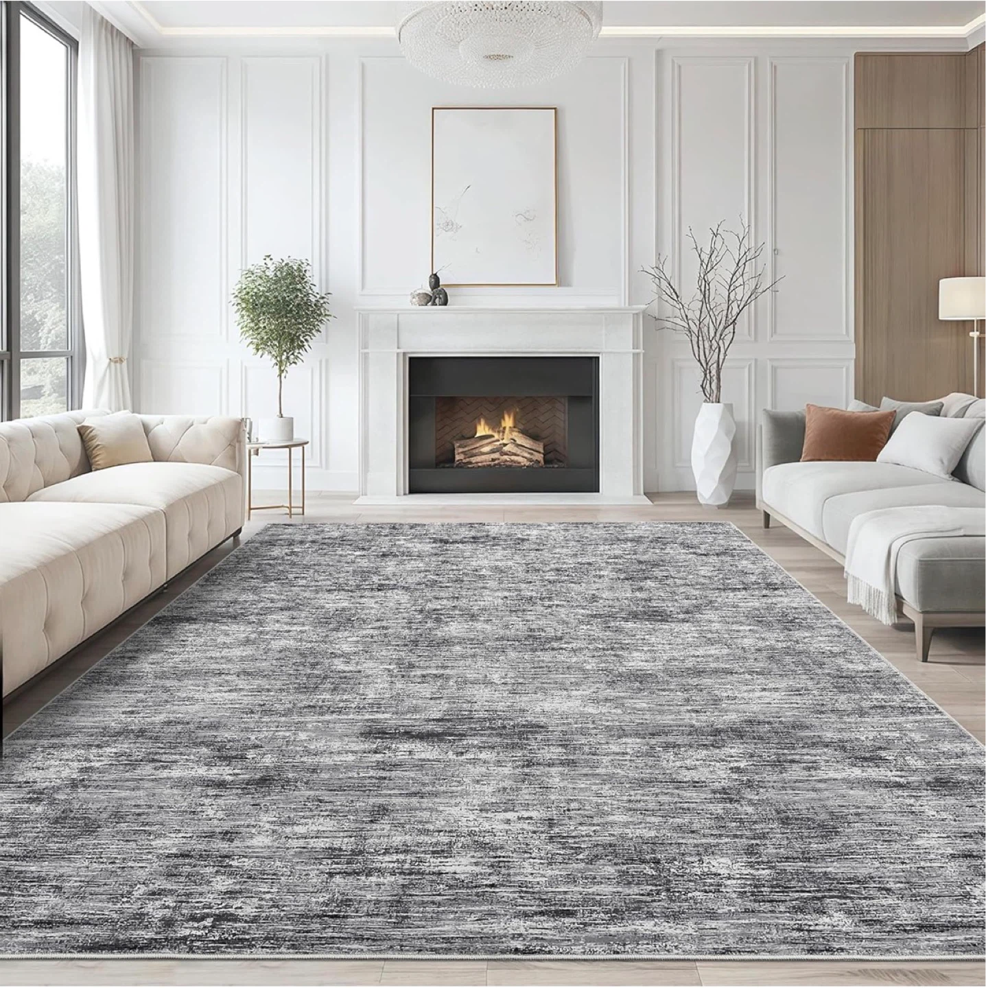 6x9 feet Grey Distressed Area Rug - photo 5