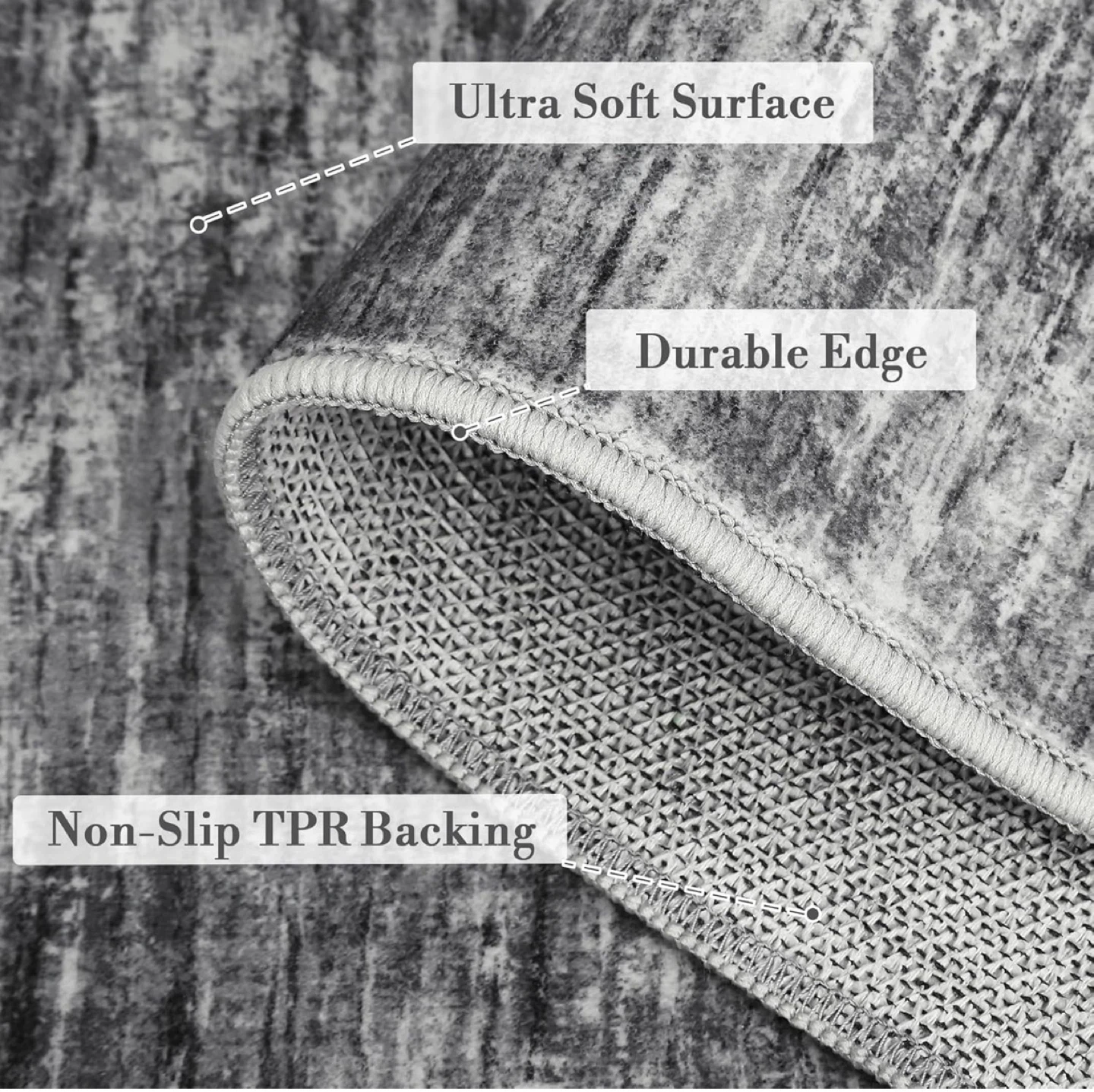 6x9 feet Grey Distressed Area Rug - photo 3