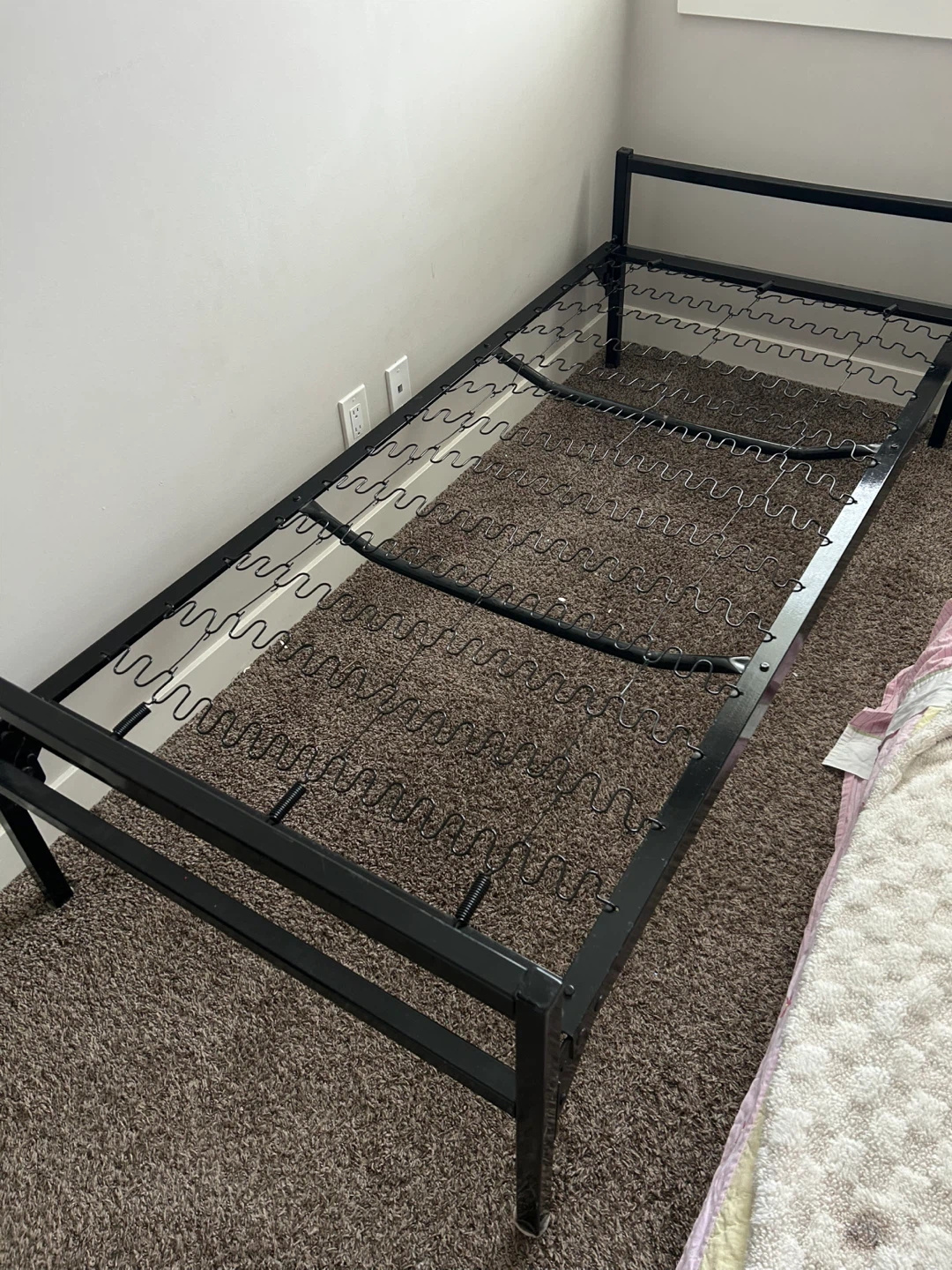 Two Black Metal Bed Frame