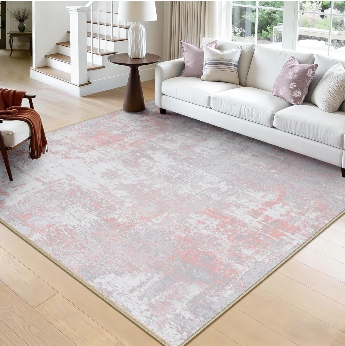 8x10 Gray/Pink Area Rug - 8' (Square)
