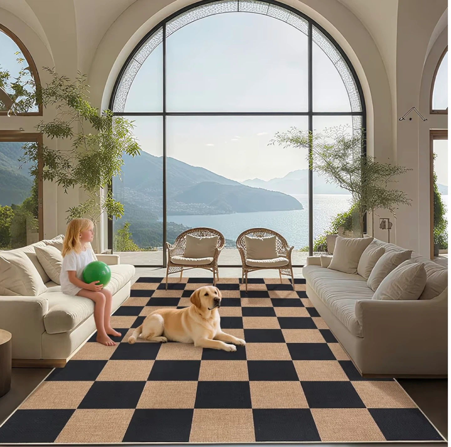 Checkerboard Jute Area Rug 8x10 - photo 3