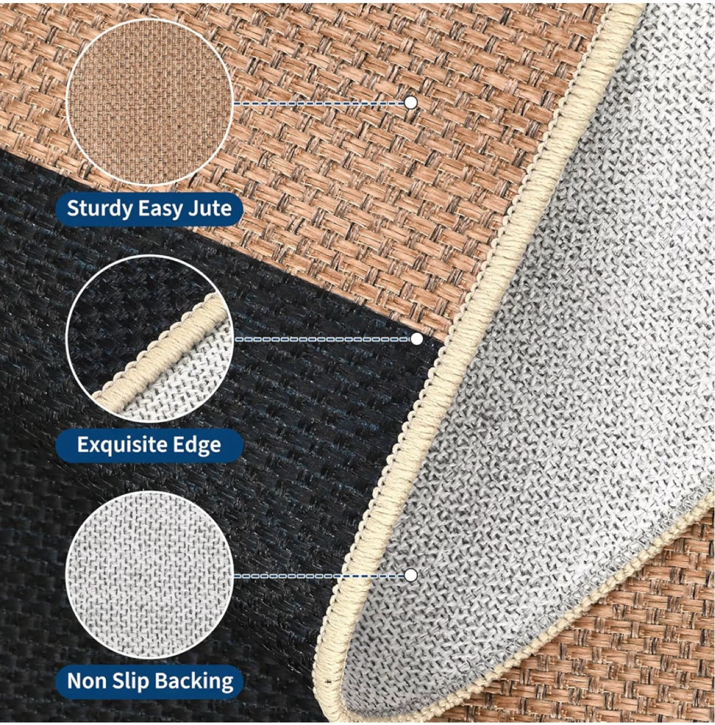 Checkerboard Jute Area Rug 8x10 - photo 4