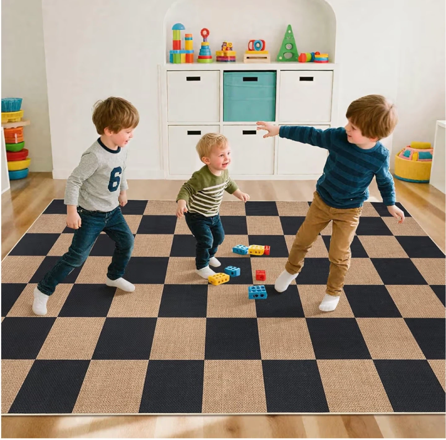 Checkerboard Jute Area Rug 8x10 - photo 5