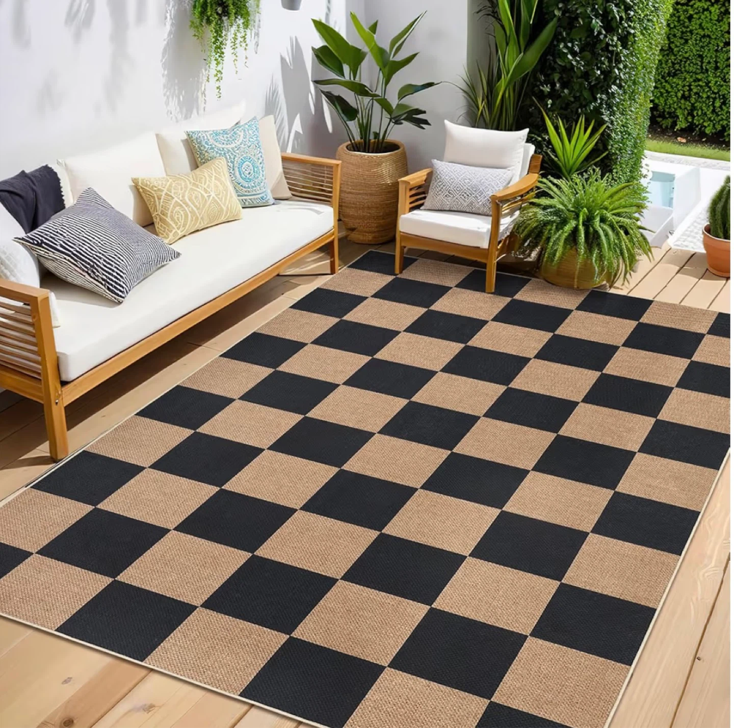 Checkerboard Jute Area Rug 8x10 - photo 2