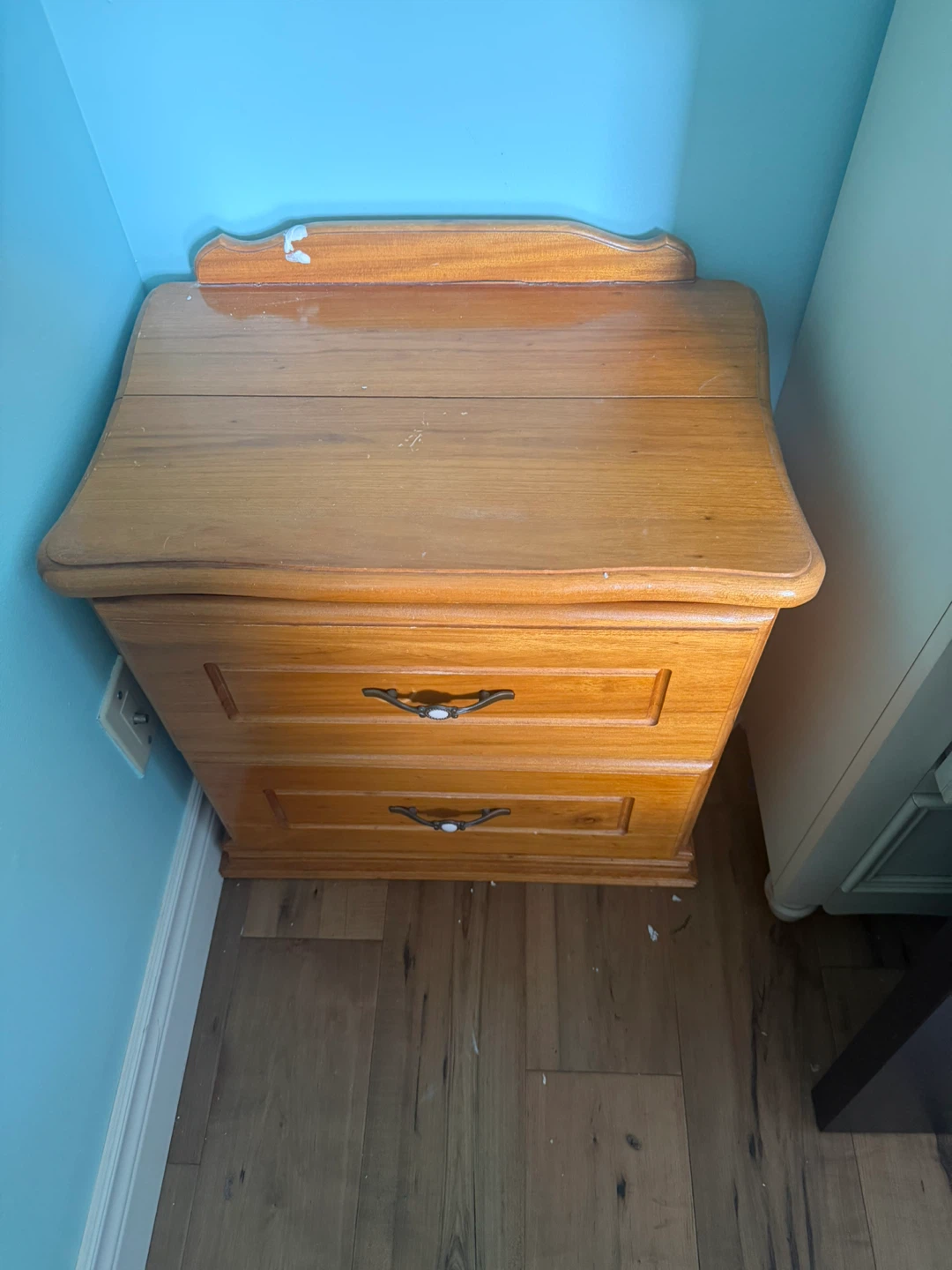 Wooden Bed Frame and Nightstand - photo 4