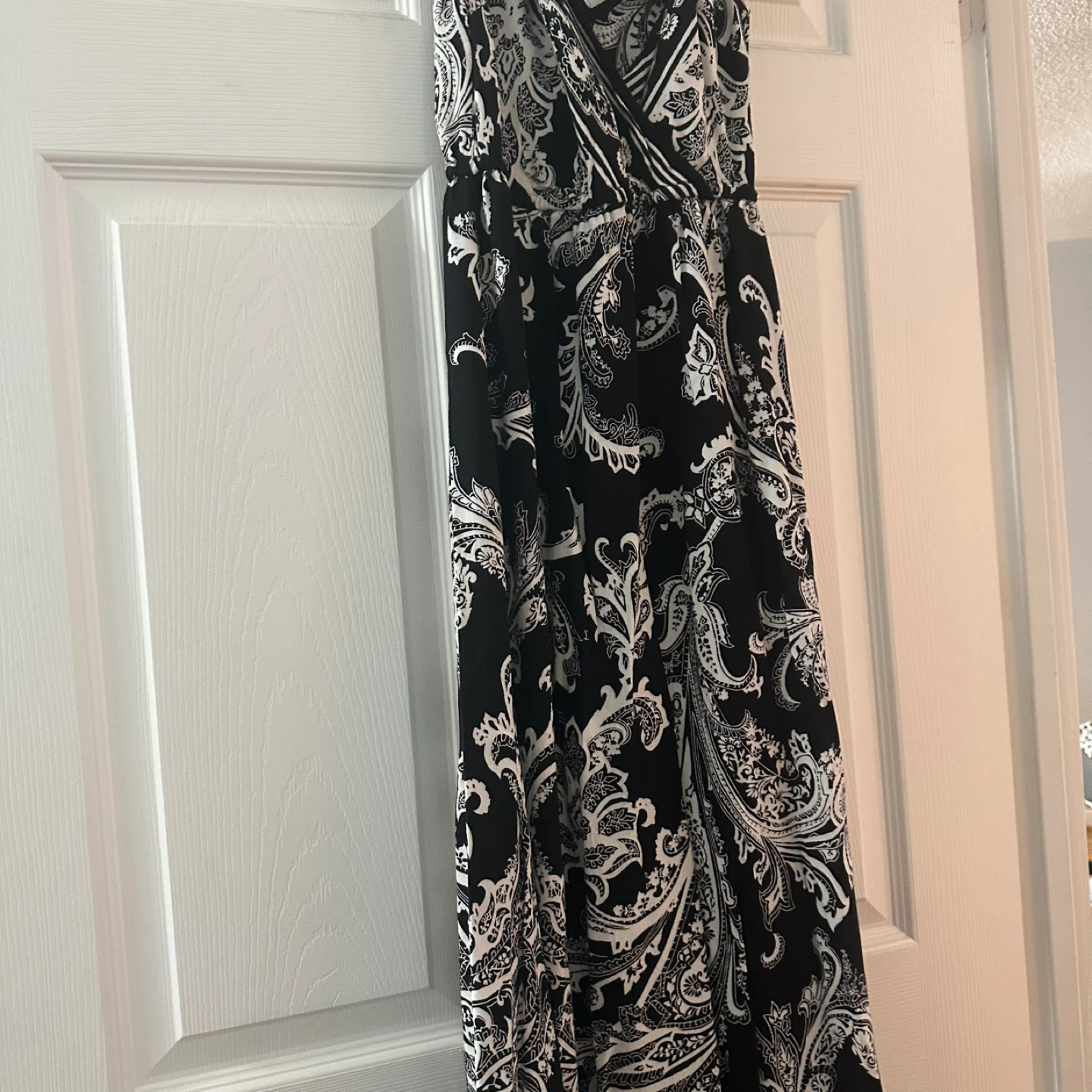 Black and White Paisley Maxi Dress