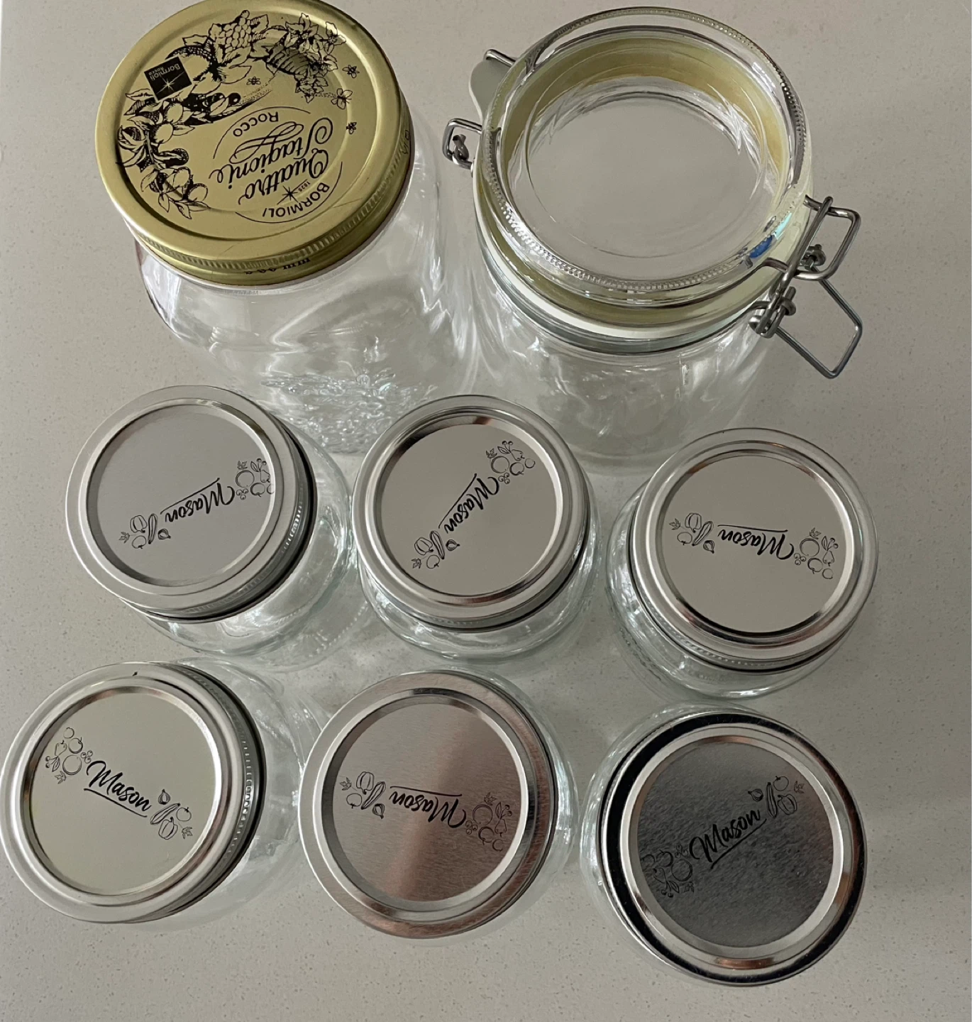 Assorted mason jars - 8