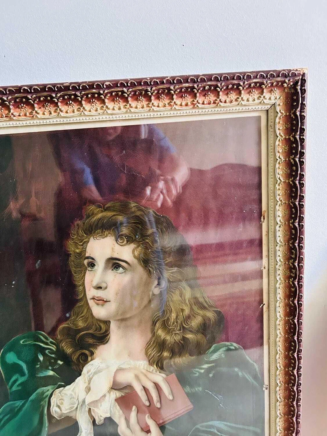 1800s Frame with Art 25 by 19 inches