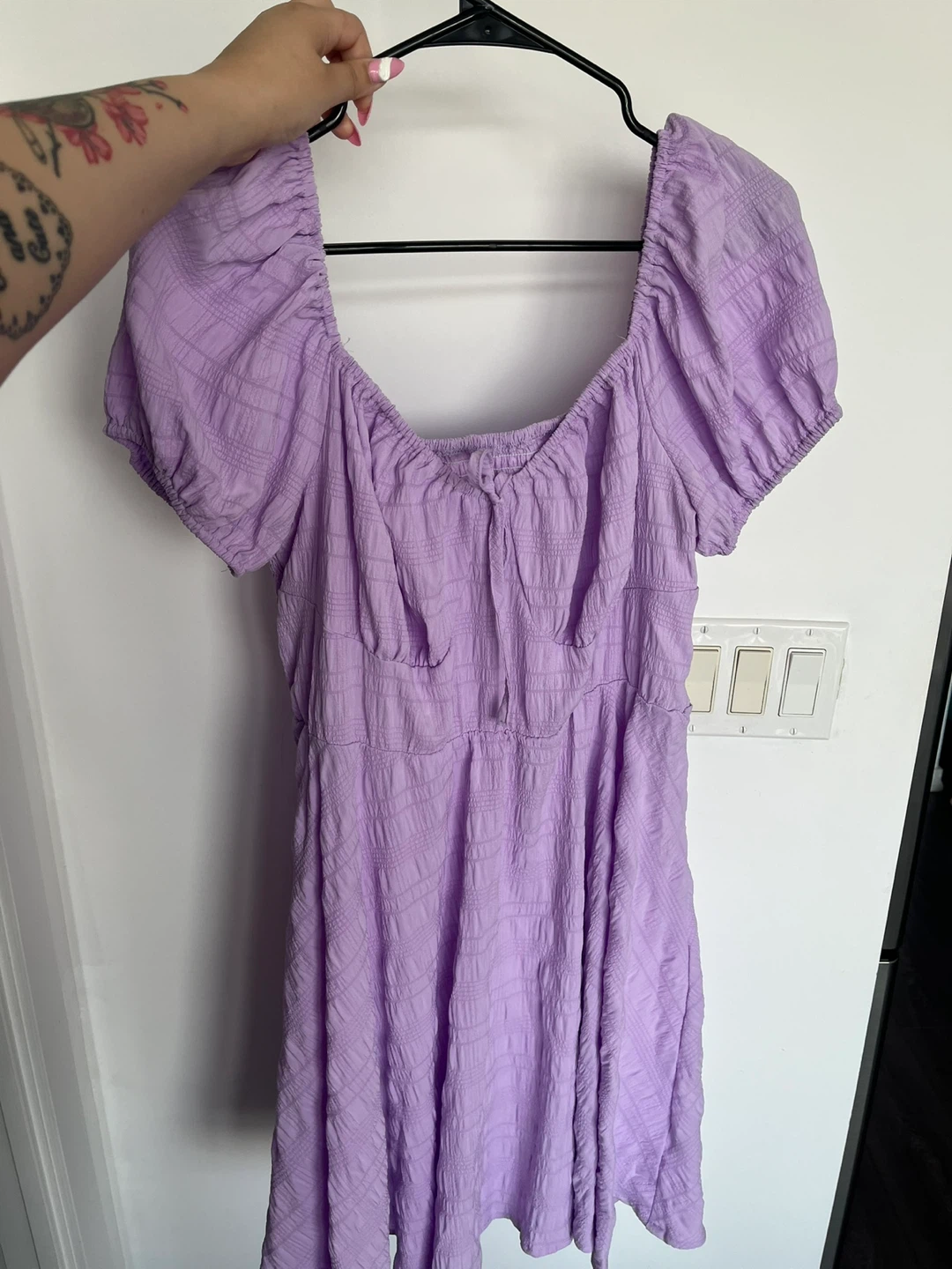 SHEIN CURVE Puff Sleeve Mini Dress