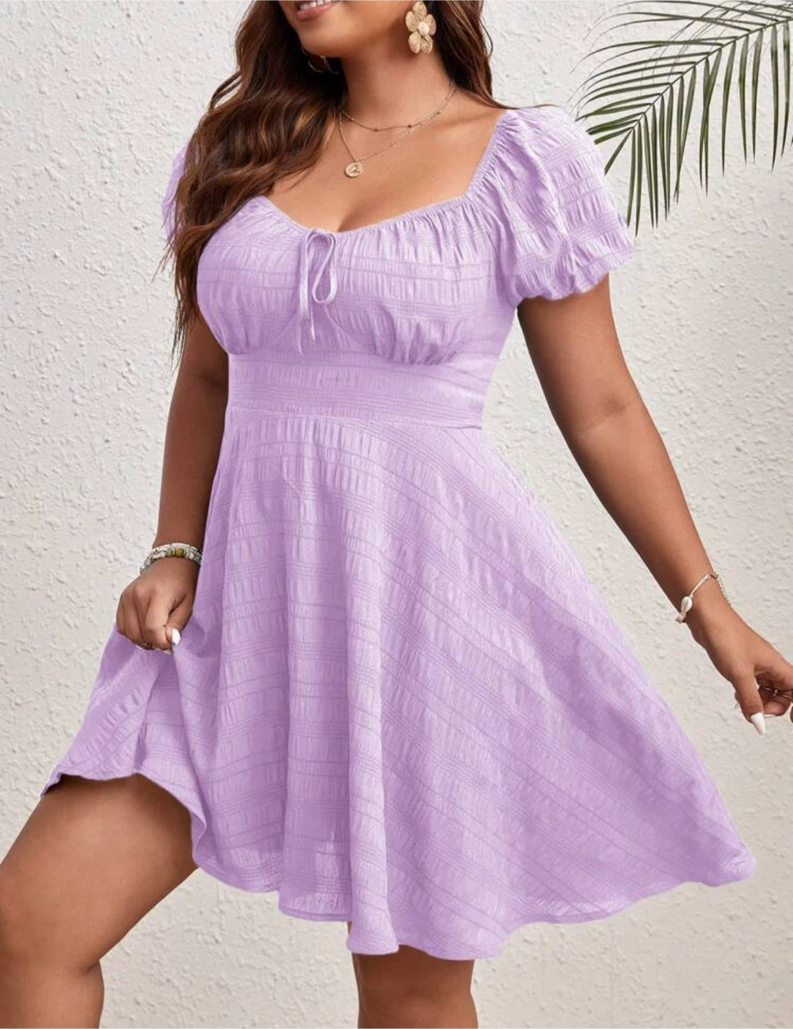 SHEIN CURVE Puff Sleeve Mini Dress - photo 4