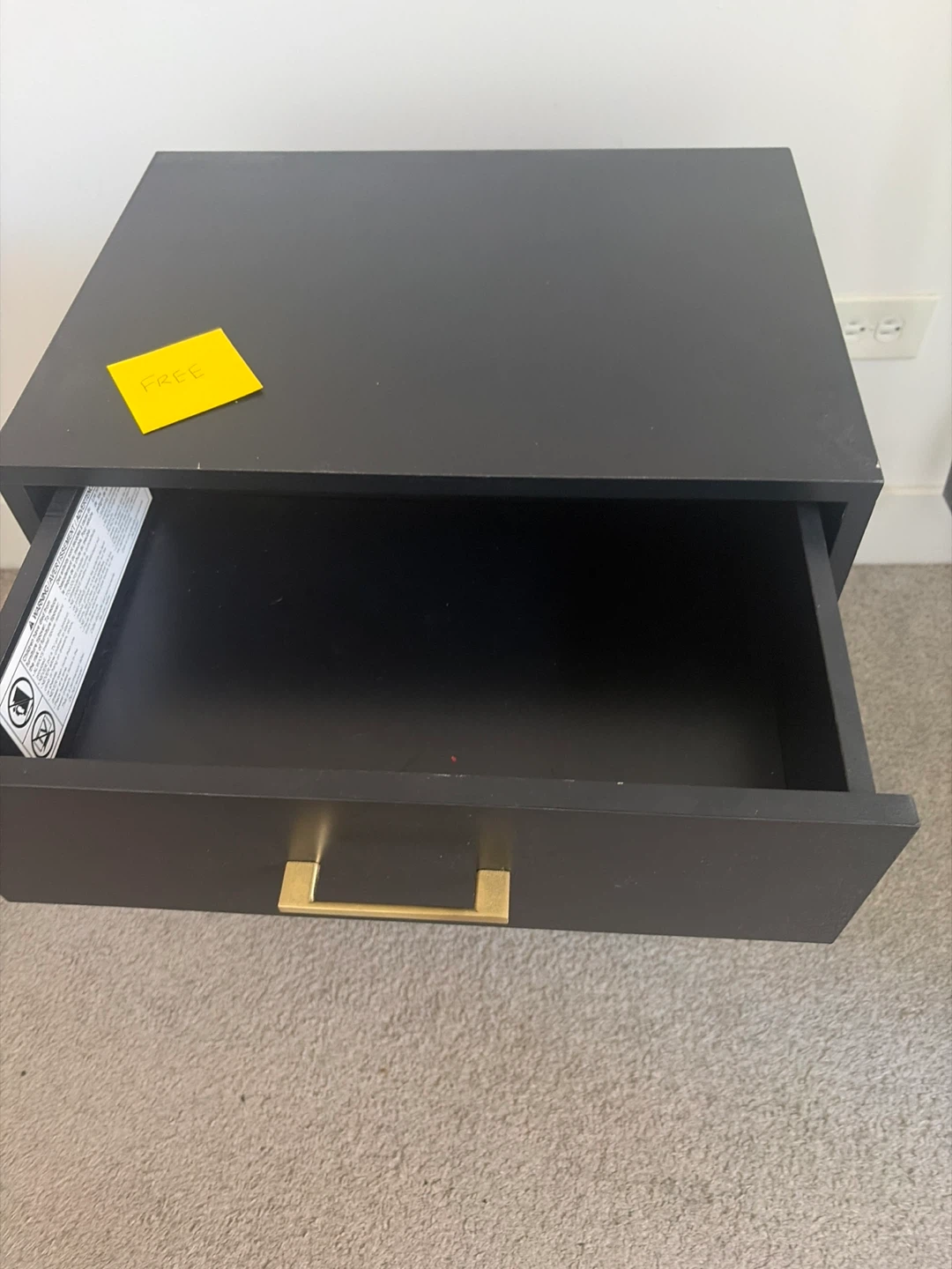 Black 2-Drawer Nightstand - photo 2