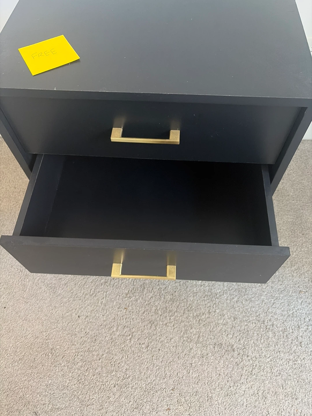 Black 2-Drawer Nightstand - photo 3