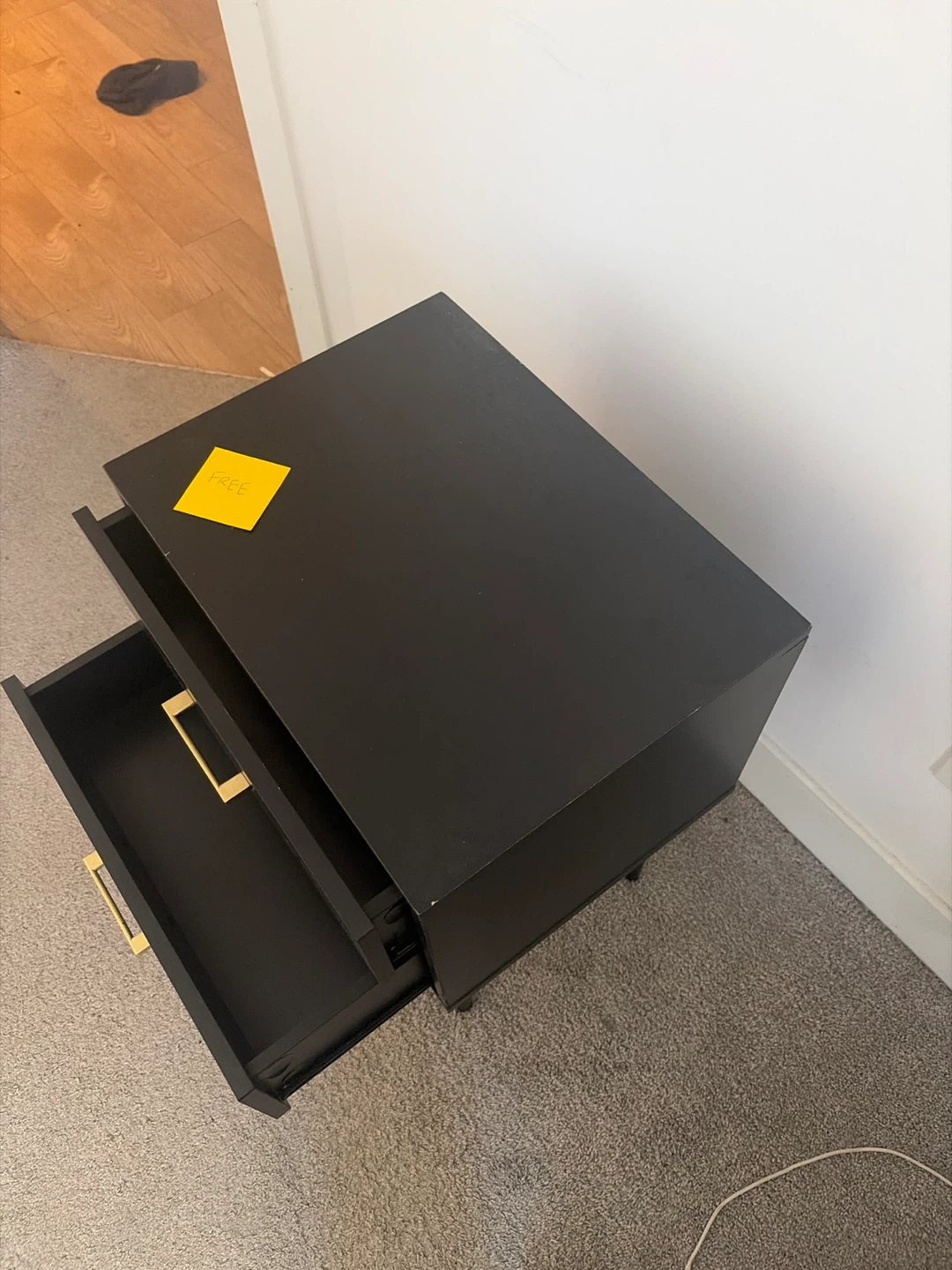 Black 2-Drawer Nightstand - photo 5