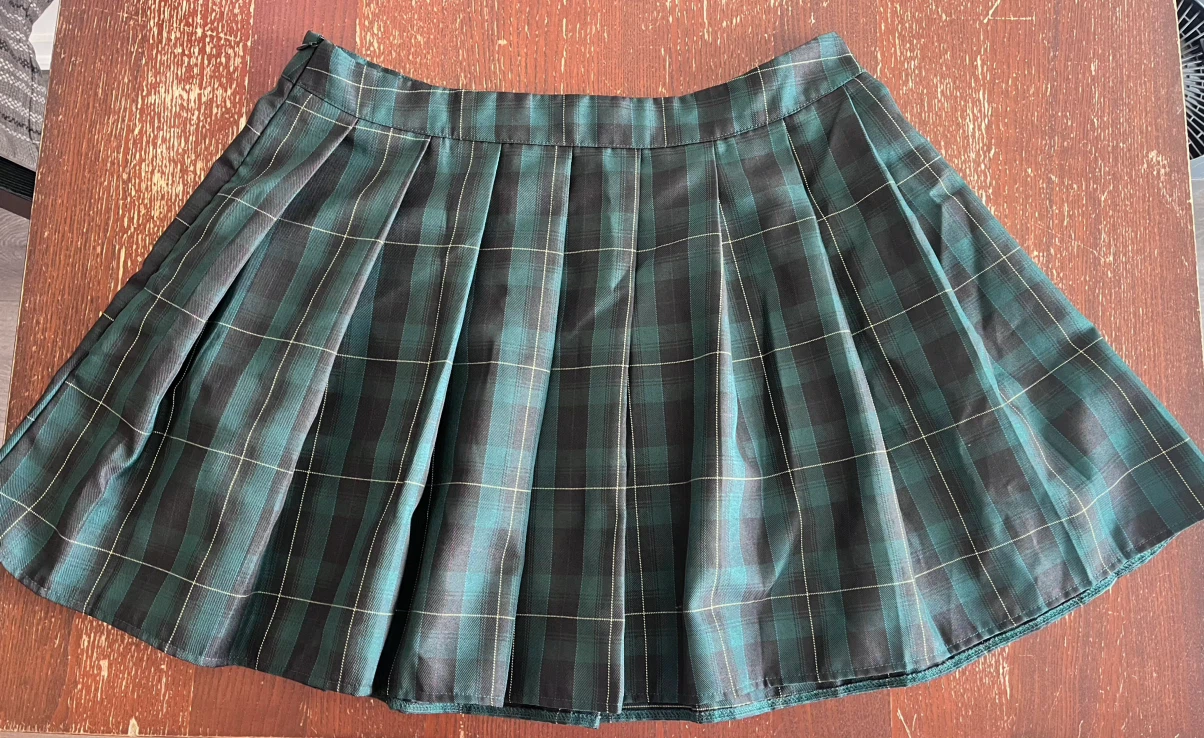 SHEIN CURVE Plaid Pleated Mini Skirt
