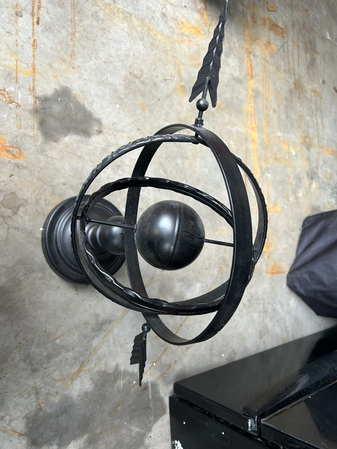 Black Metal Armillary Sphere Decor
