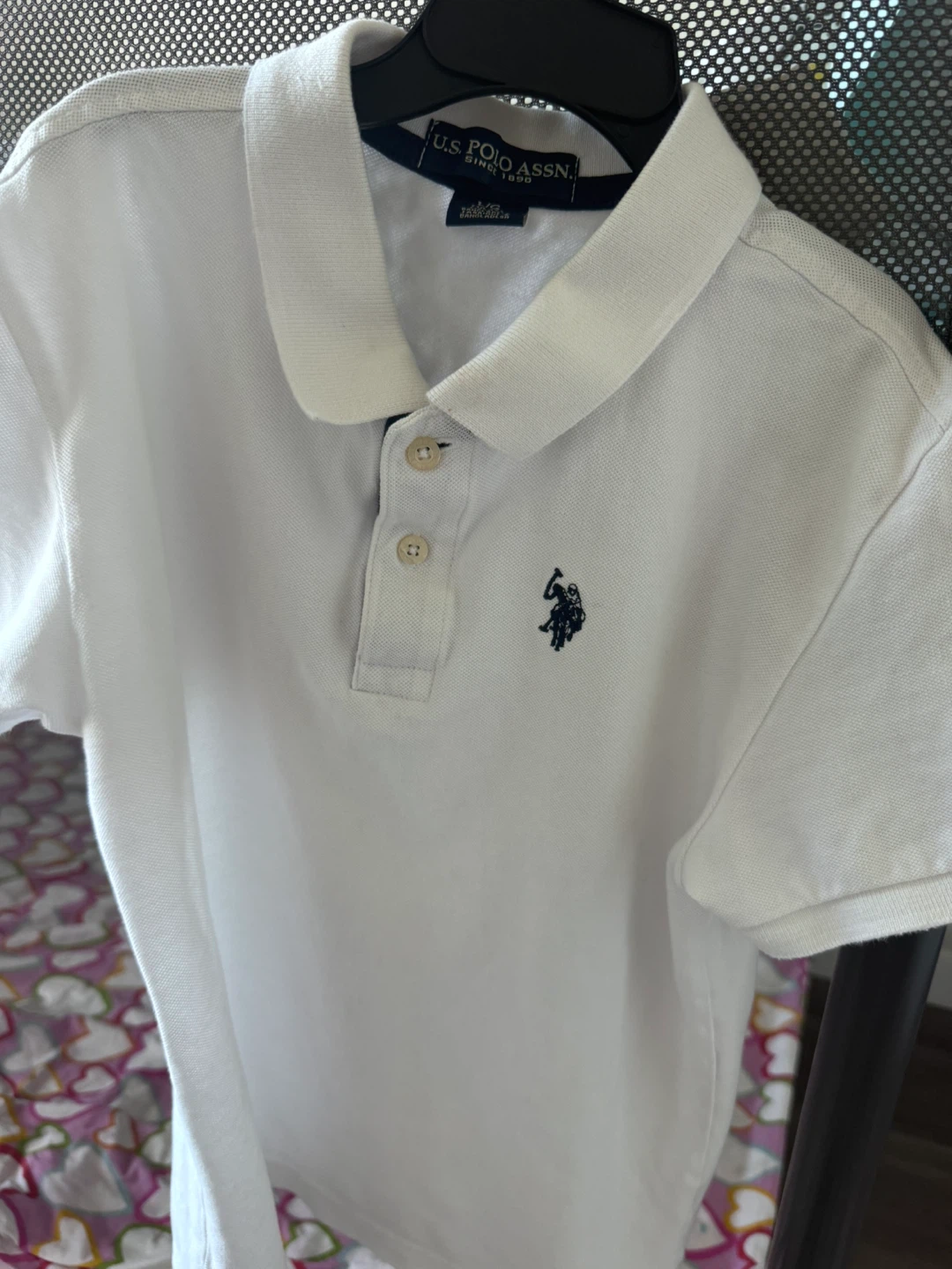 U.S. Polo Assn. White Polo Shirt - Size L (10-12)