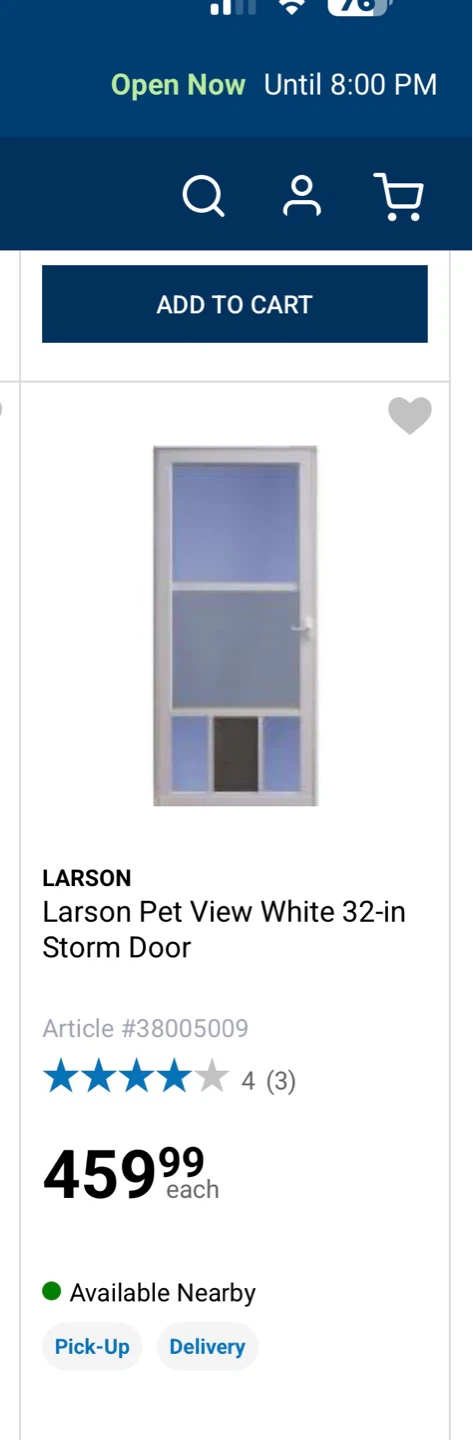 Larson Storm Door (w) Pet Door