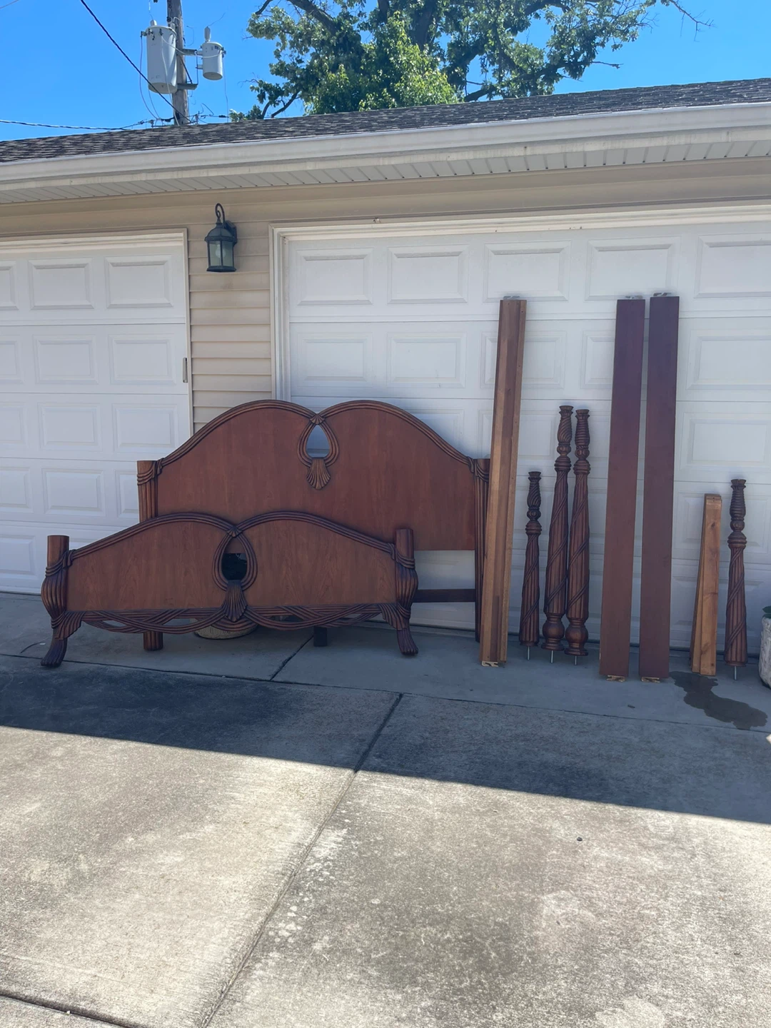 Solid  Wood Headboard and Bed Frame Pieces