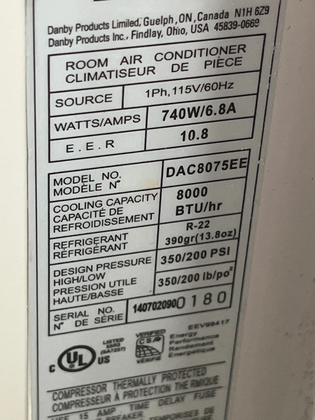 8000 BTU Danby Premiere Air Conditioner - photo 3
