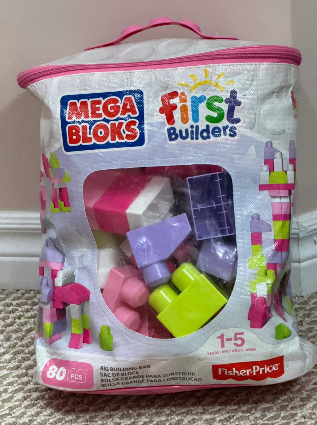 Mega Bloks First Builders Big Building Bag - 80 Pieces