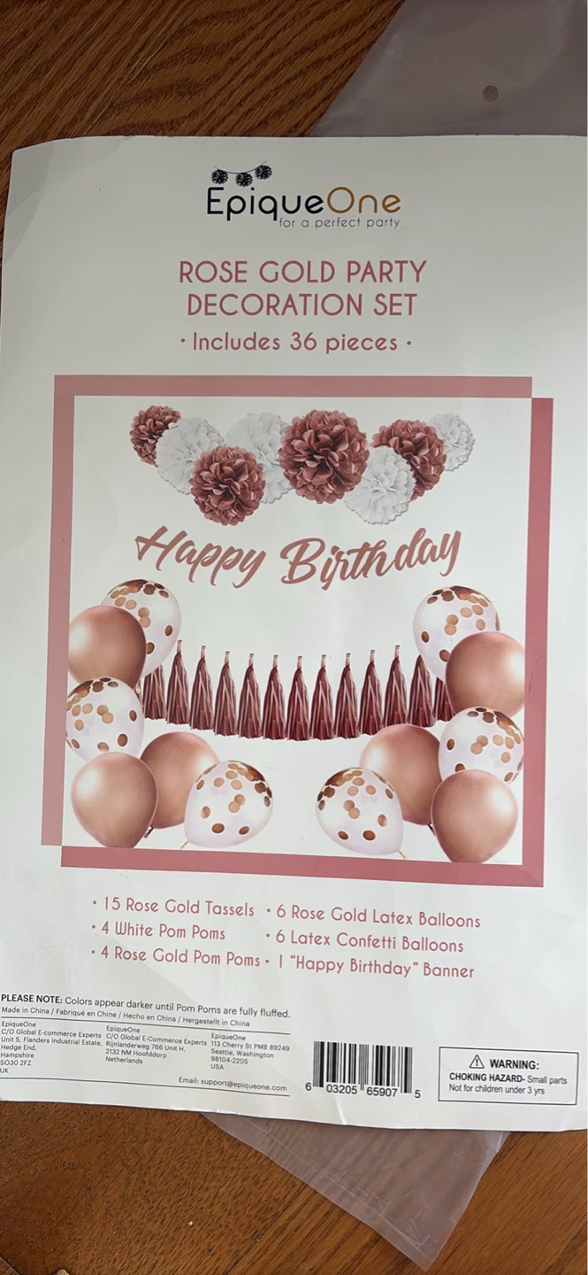 EpiqueONE Rose Gold Party Decoration Set