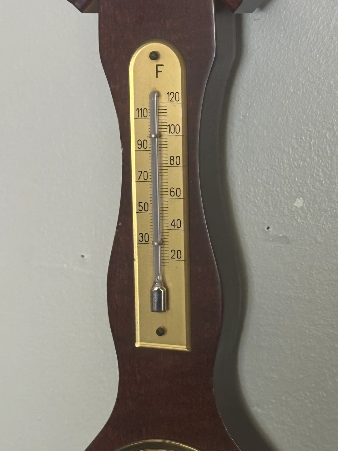 vintage aneroid "banjo" style wall weather station - photo 3