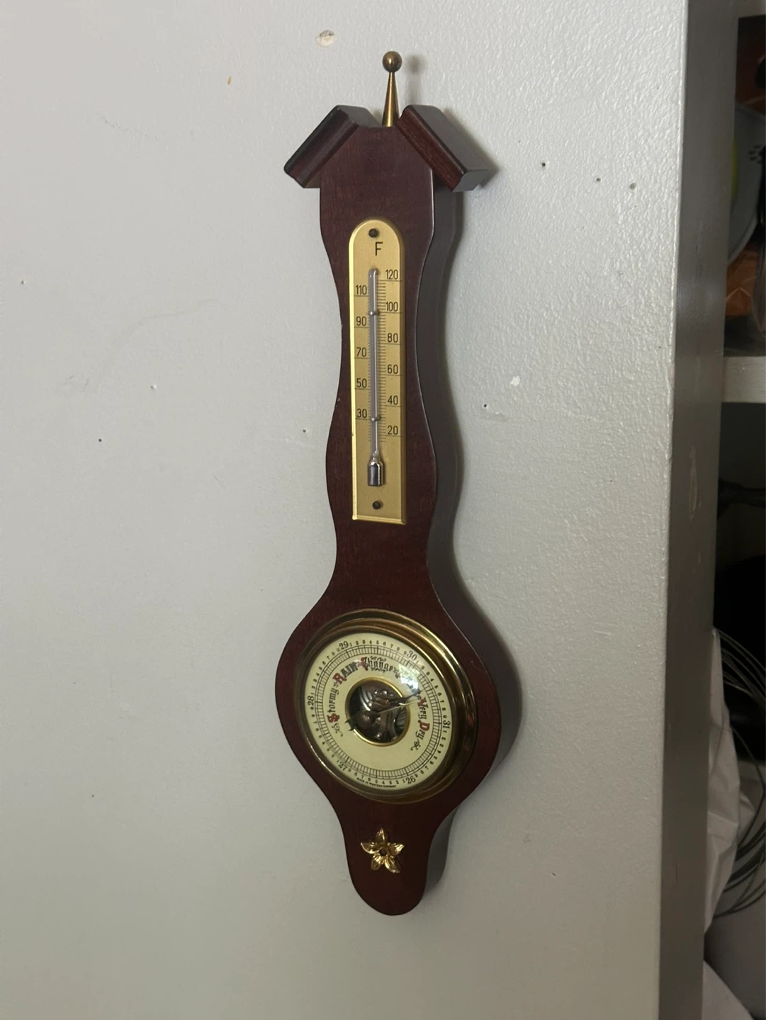 vintage aneroid "banjo" style wall weather station