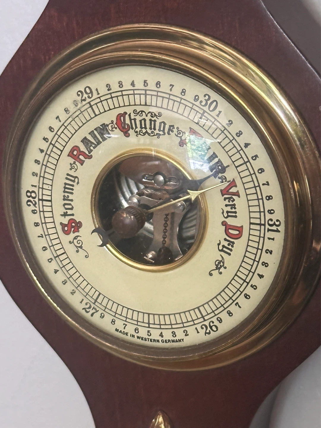 vintage aneroid "banjo" style wall weather station - photo 5