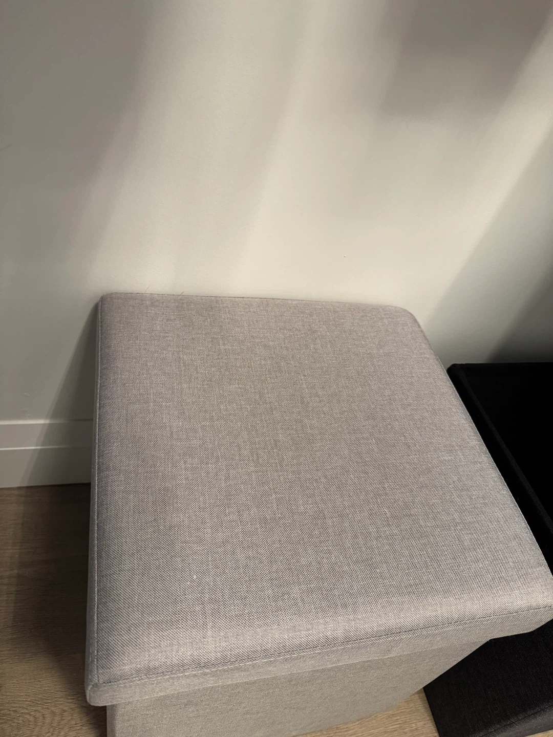 Light Grey Fabric Storage Ottoman - photo 2