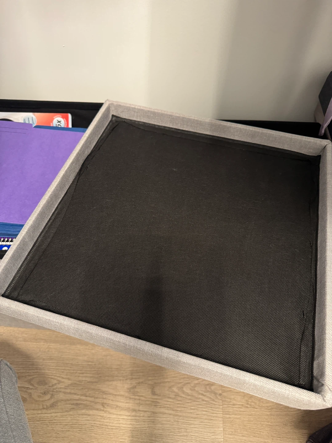 Light Grey Fabric Storage Ottoman - photo 3