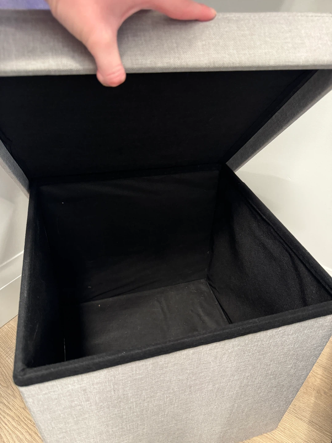 Light Grey Fabric Storage Ottoman - photo 4