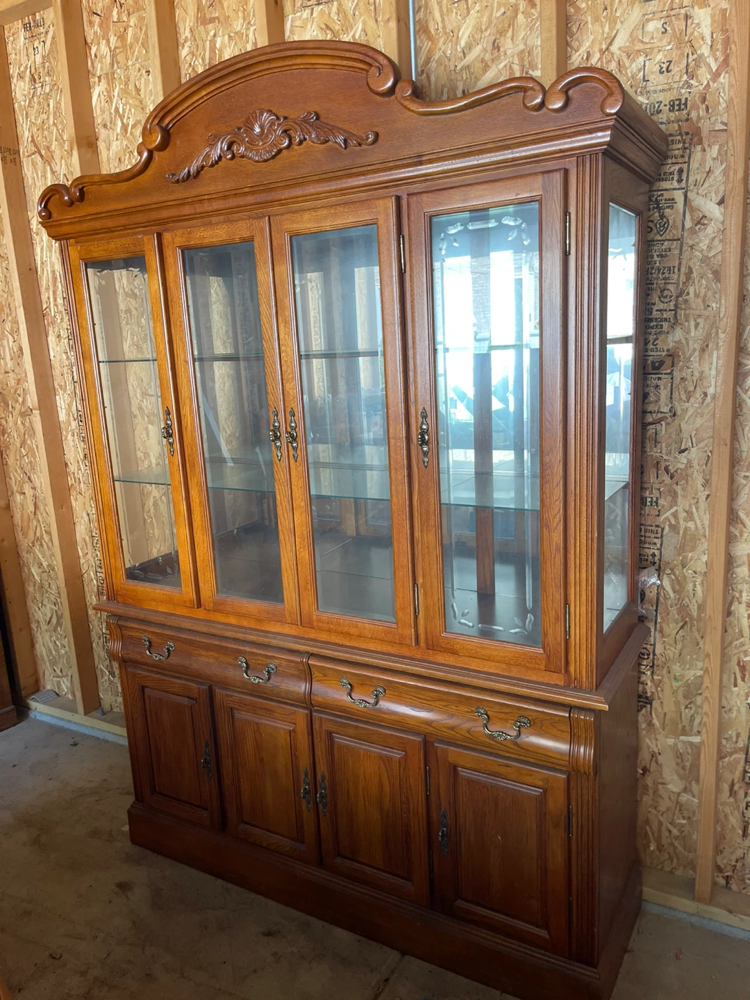 Solid Wood China Cabinet with Glass Doors - photo 2