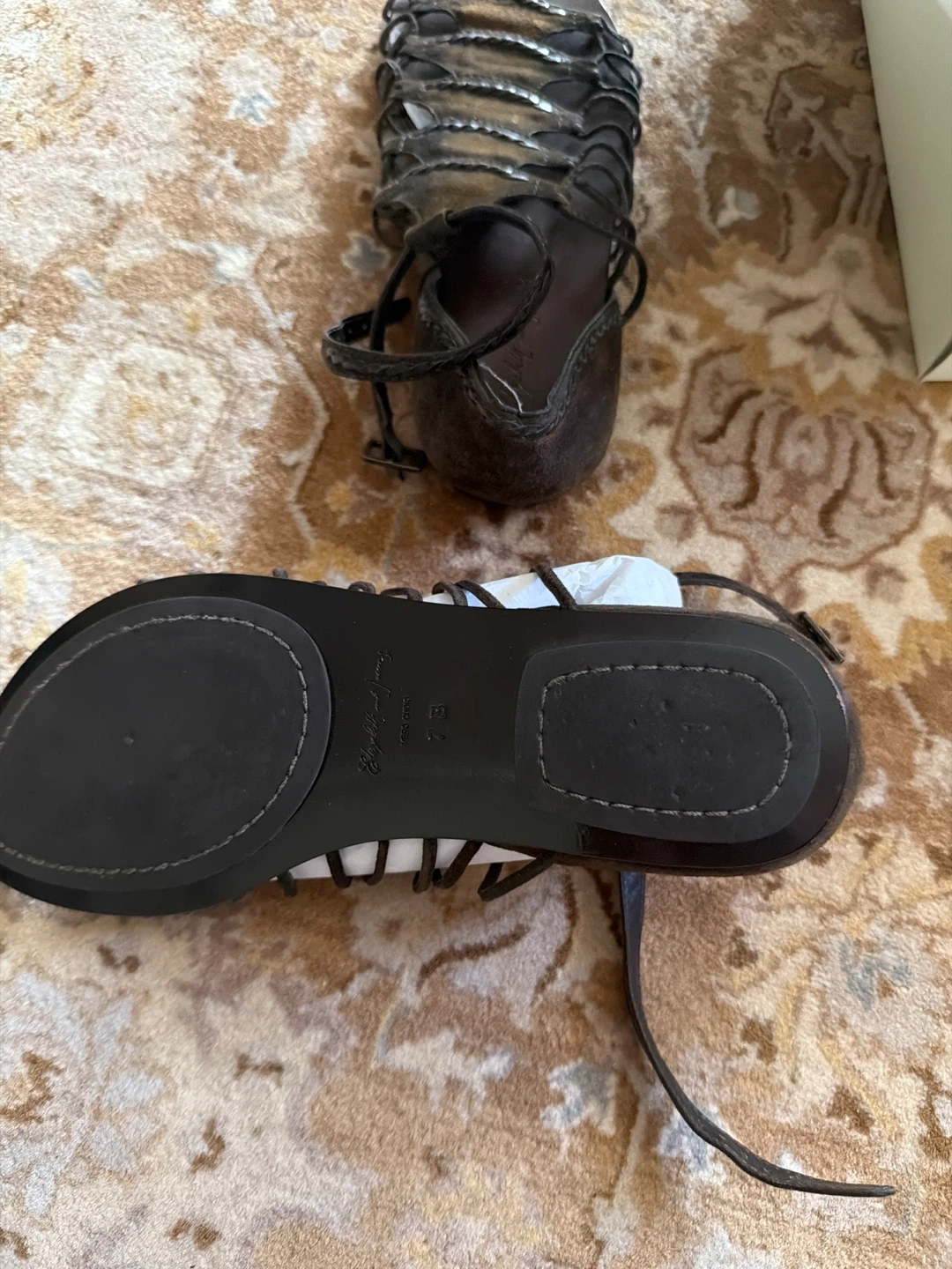 Elizabeth and James Brown Suede Gladiator Sandals Size 7 - photo 4
