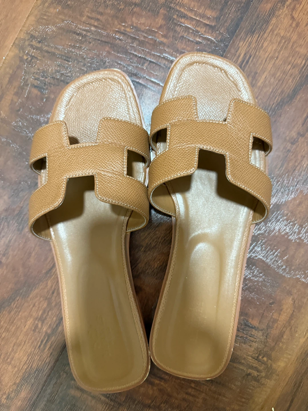 Brown Leather H Sandals