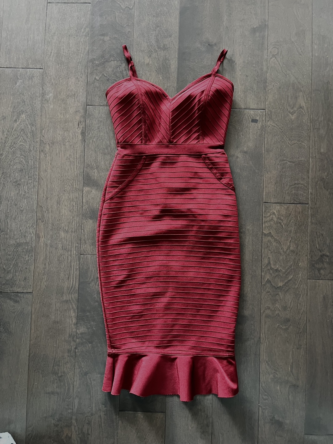 Burgundy Bandage Dress