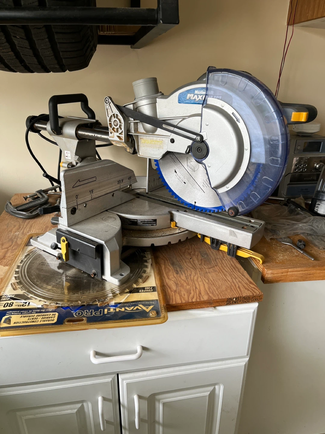 Compound mitre saw with new 12 inch blade - photo 2