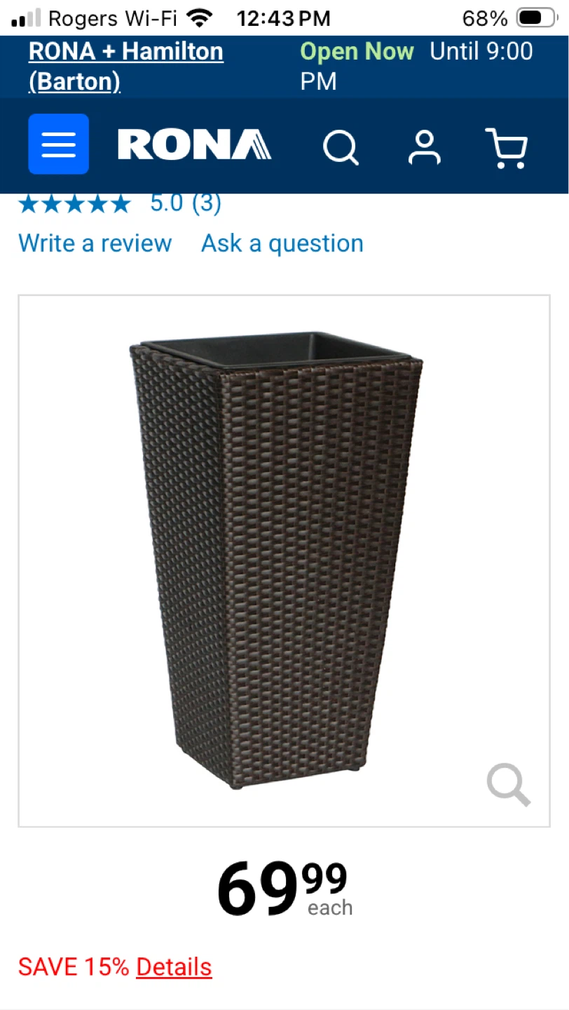 RONA Wicker Planter Pot - photo 3