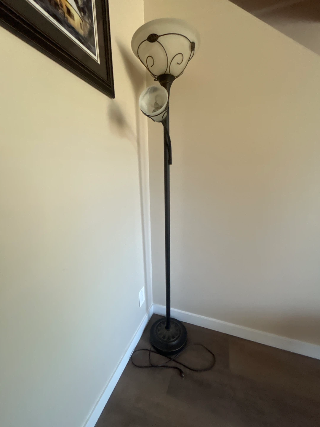 Torchiere Floor Lamp with Adjustable Reading Light