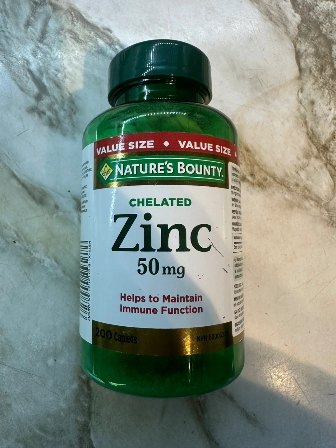 Nature's Bounty Chelated Zinc 50mg - 200 Caplets