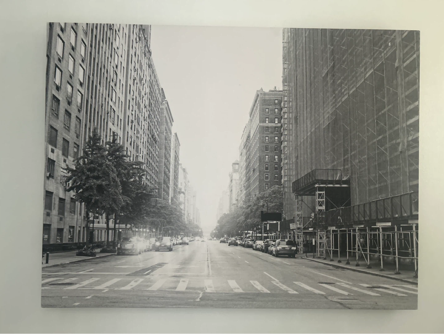Black and White City Street Canvas Art Print - photo 2