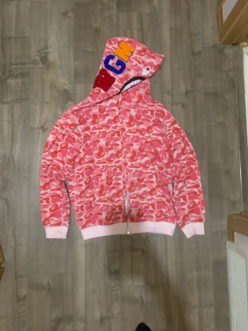 A Bathing Ape Pink Camo Full Zip Hoodie