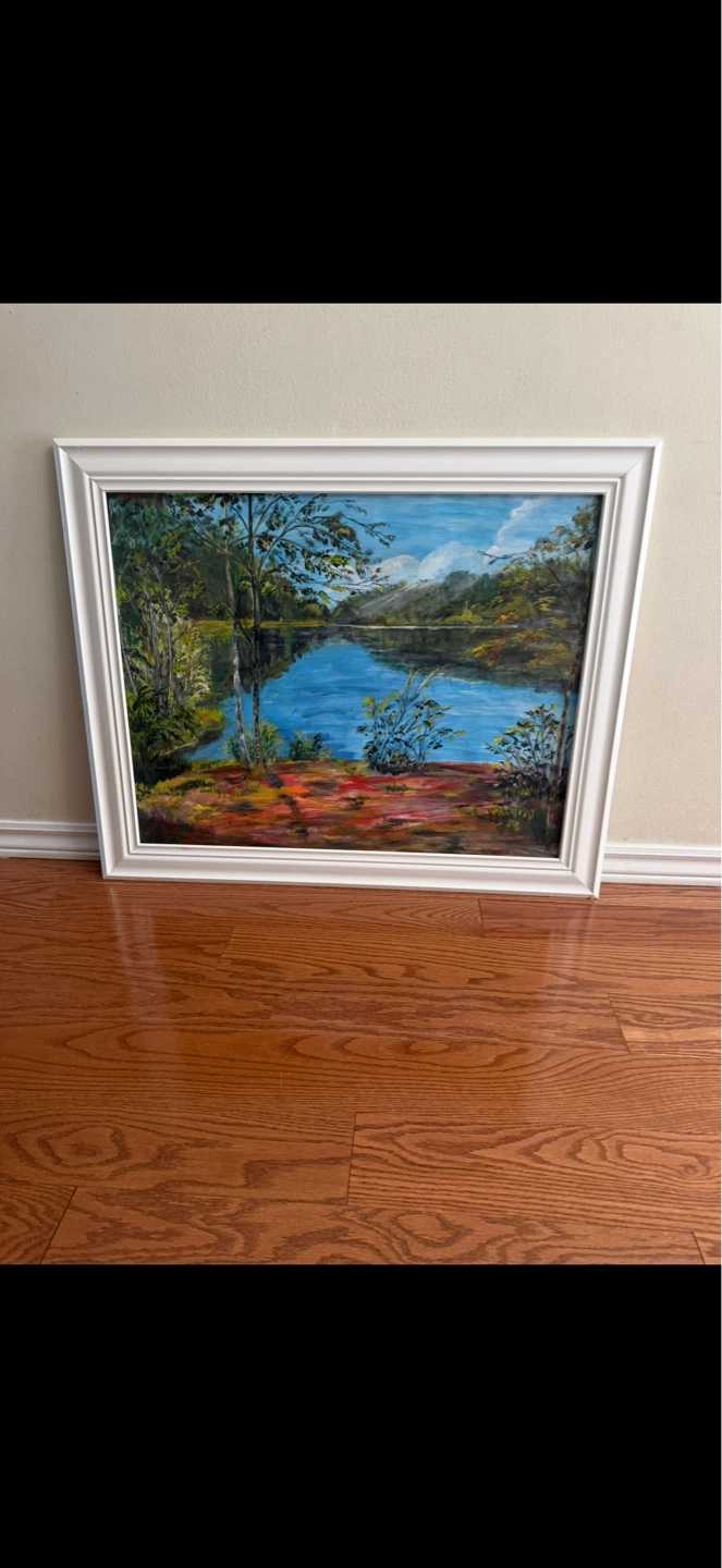 Beautiful Nature Painting with White Frame - photo 4