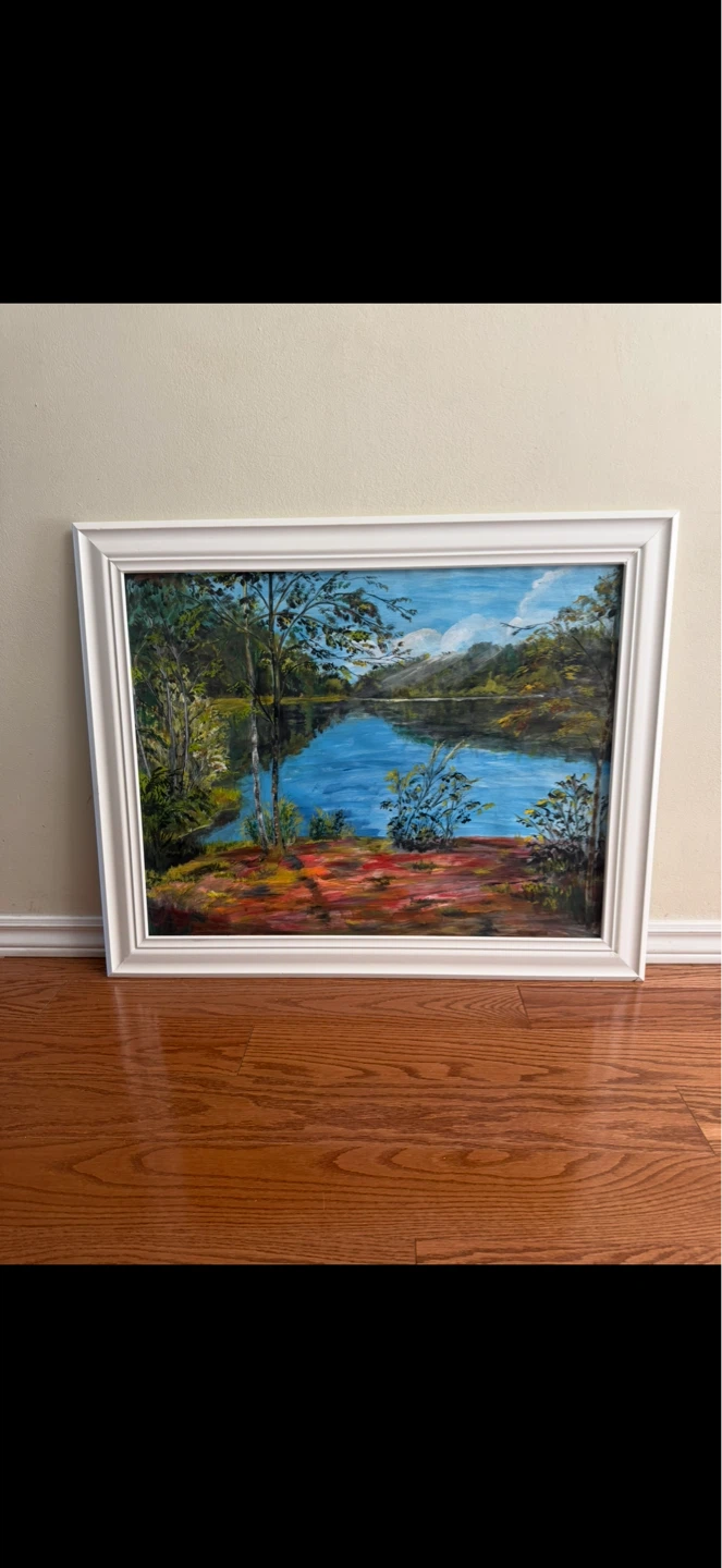Beautiful Nature Painting with White Frame