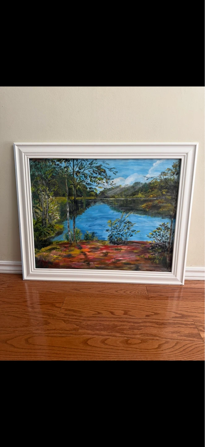 Beautiful Nature Painting with White Frame - photo 2