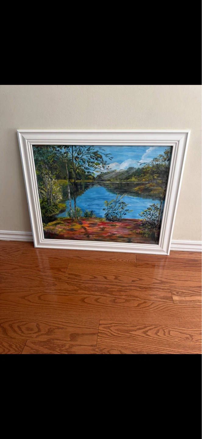 Beautiful Nature Painting with White Frame - photo 3