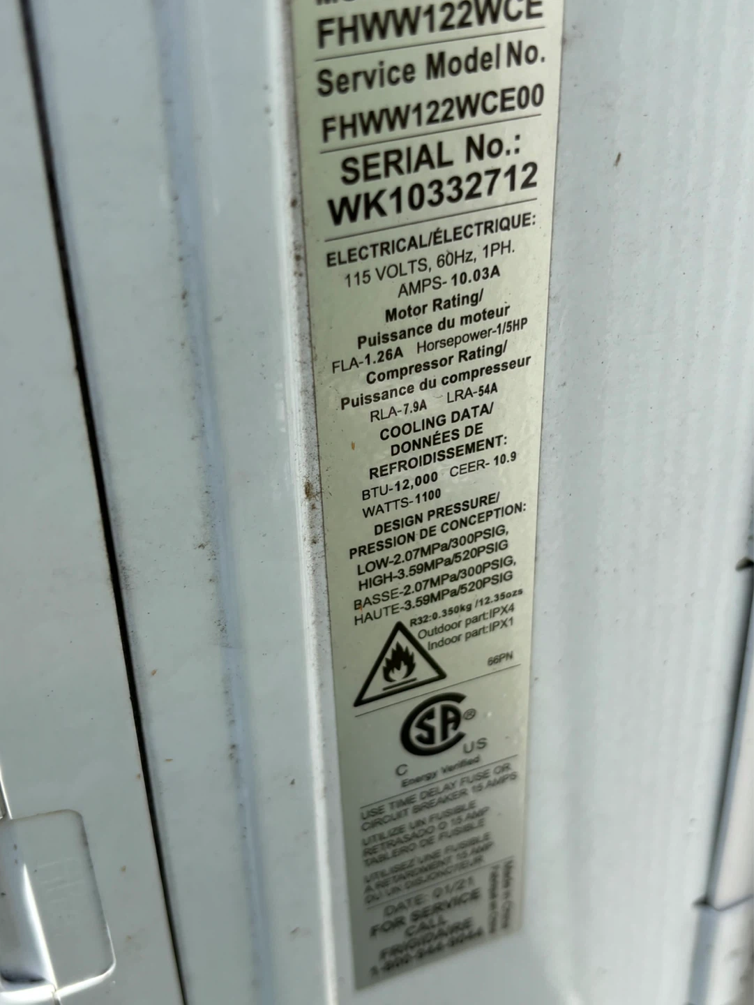 Frigidaire FHWW122WCE Window Air Conditioner - photo 2