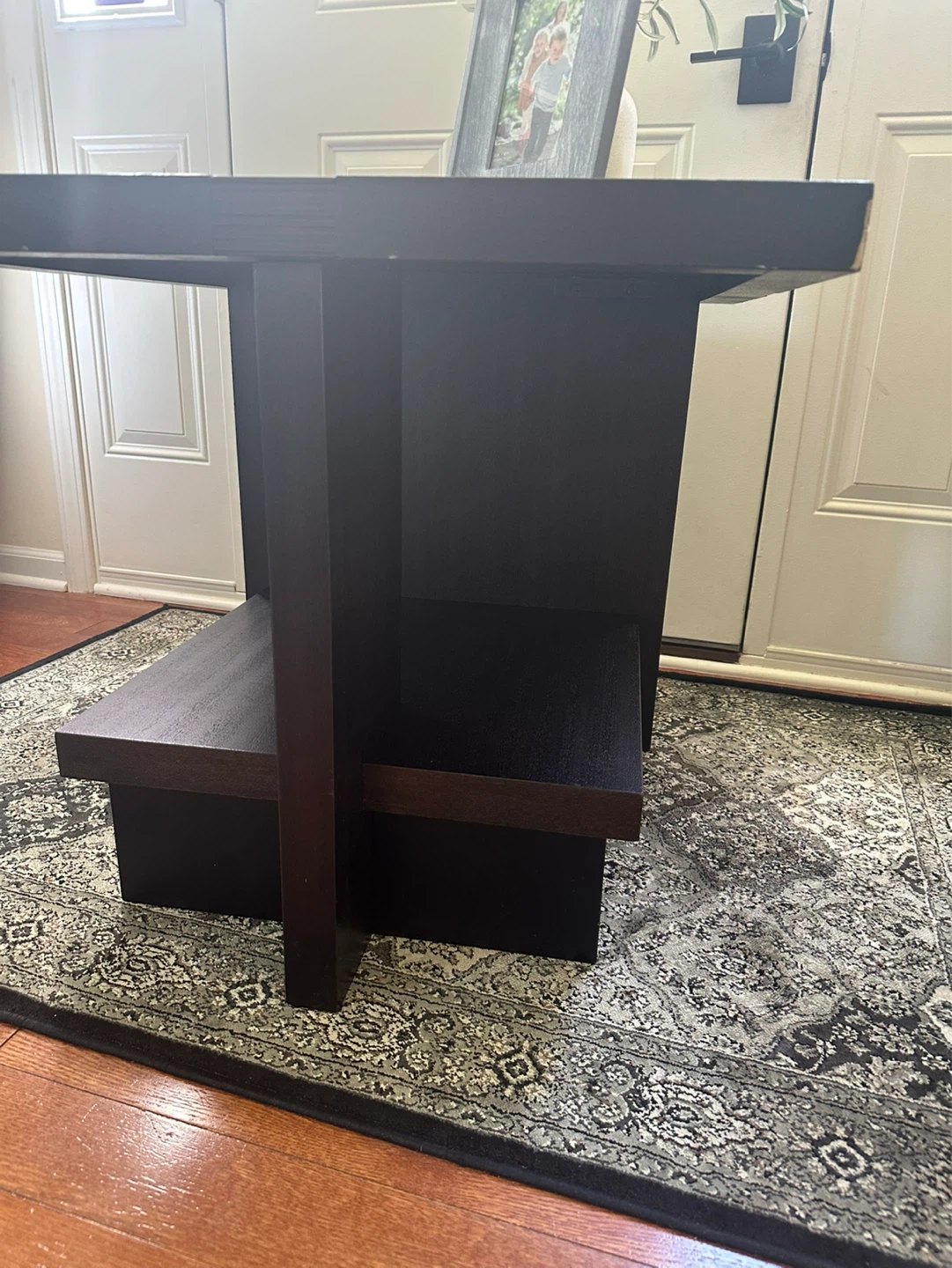 Dark Brown End Table with Shelf - photo 2