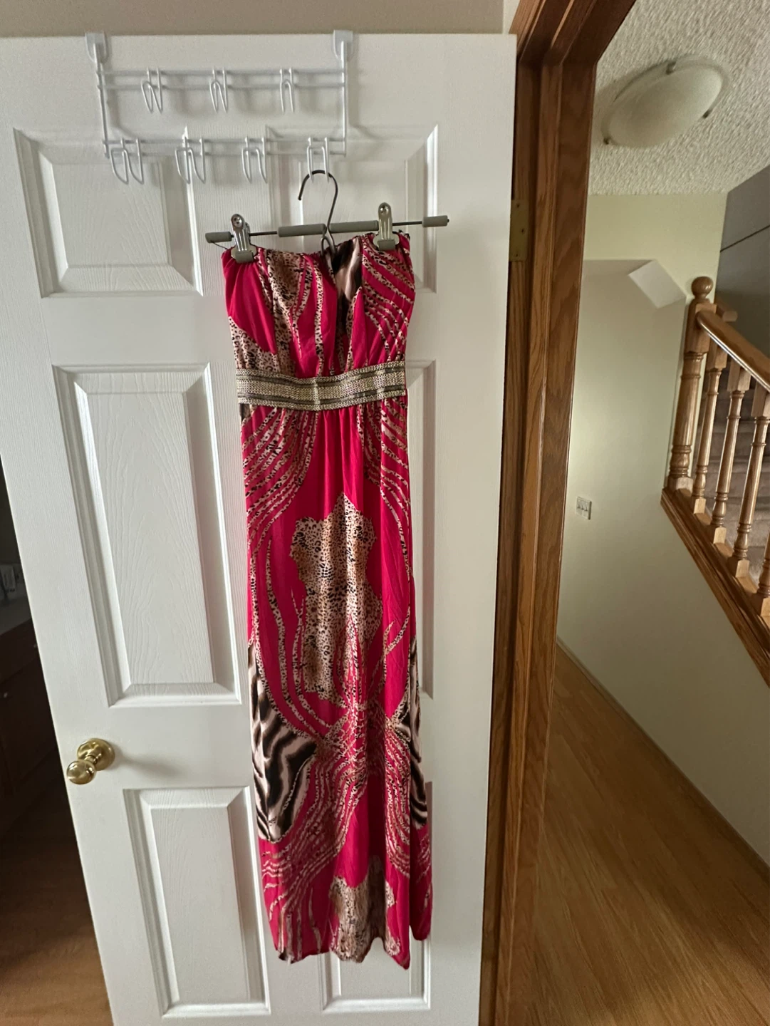 A strapless maxi dress