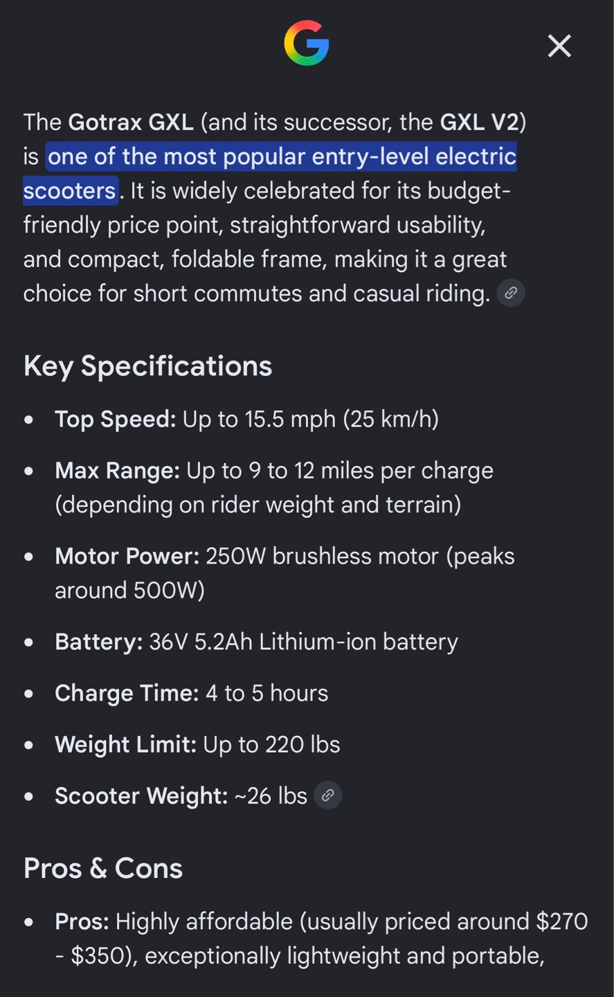 Gotrax GXL Electric Scooter - photo 4